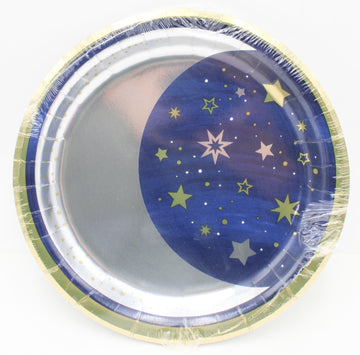 9" FOIL DINNER PLATE 8CT STARRY NIGHT MOON