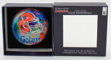 NCAA FLORIDA GATORS GLASS DOME PAPERWEIGHT 4"