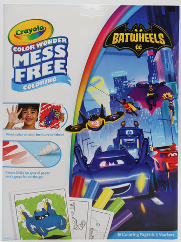 CRAYOLA COLOR WONDER COLORING PAD & MARKERS, BATWHEELS NI