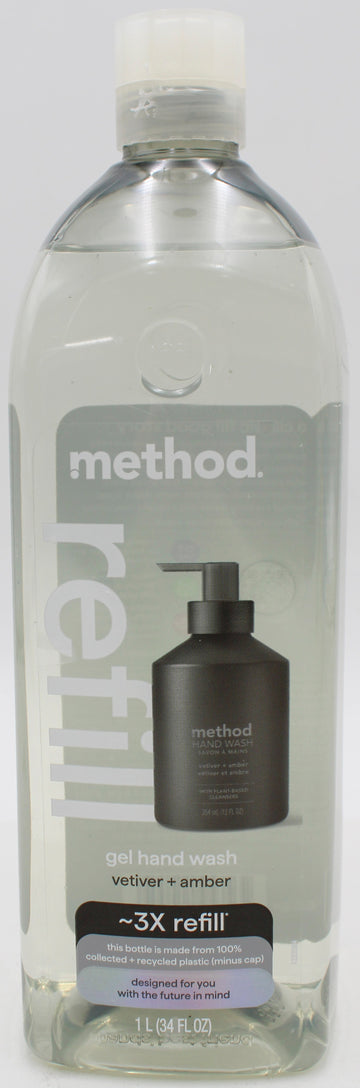 METHOD GEL HAND WASH VETIVER AMBER REFILL 34oz US