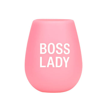 About Face Designs Hilarious Say What Collection - Silicone Wine Cup, 12.5-Ounce, Boss Lady