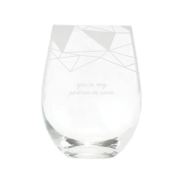 About Face Designs You're My Partner In Wine Clear 16 ounce Glass Wine Tumbler (129262)