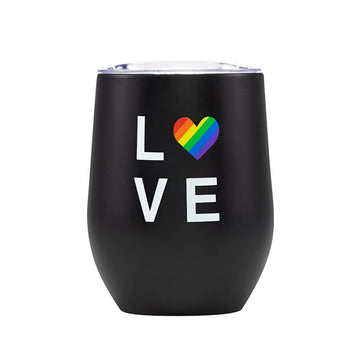 About Face Designs Pride Collection - Insulated Wine Tumbler, 12-Ounce, Rainbow