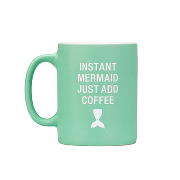 About Face Designs Say What Coastal Collection - Stoneware Mug, 13.5-Ounce, Instant Mermaid