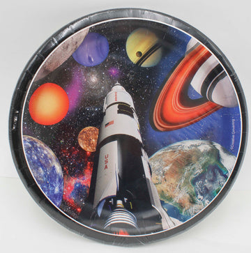 7" PAPER LUNCH PLATE 8CT SPACE BLAST