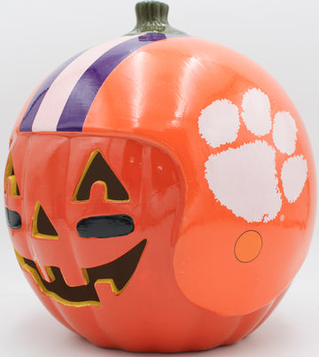 NCAA CLEMSON TIGERS CERAMIC PUMPKIN HELMET 10"