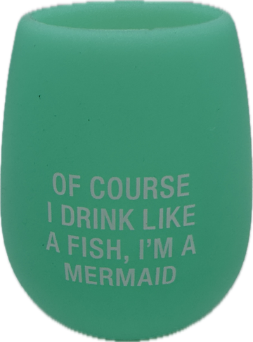 MERMAID SILICONE WINE CUP 12.5OZ