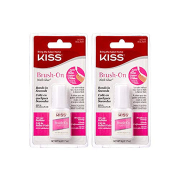 Kiss Powerflex Brush On Nail Glue 0.17 Ounce (Pack of 2)