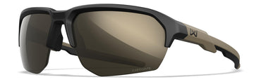 Wiley X JAKL Captivate Ballistic Rated Sunglasses, Safety Glasses for Men and Women, UV Eye Protection for Shooting and Outdoor Matte Black and Tan Frames, Tungsten Mirror Lenses