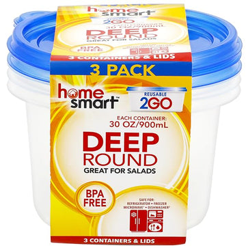 Home Smart Plastic Deep Container 2 Count