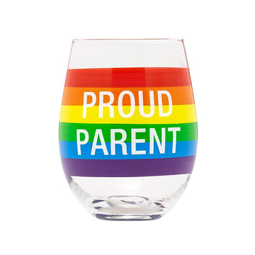 About Face Designs Pride Collection - LGBTQ Wine Glass, 16-Ounce, Proud Parent