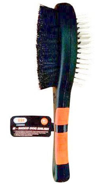 Dog Brush 2 Sided with Soft Grip Handle