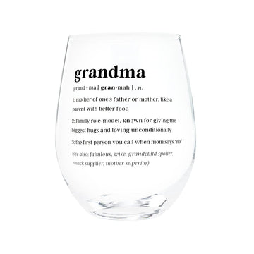 About Face Designs Defined Collection Wine Glass, 16-Ounce, Grandma