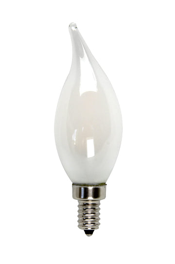 MaxLite Enclosed Frost Filament 3.5 WATT BA10 DIM 2700K 3 Pack WINGSTACK Flame TIP, White (EFF3.5BA1027C/3P/WS)