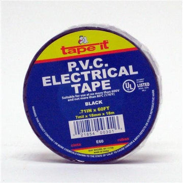 Black UL Electrical PVC Tape 3/4" x 60' Roll