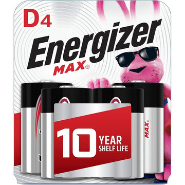 Energizer MAX Alkaline D Batteries, 4 Pack