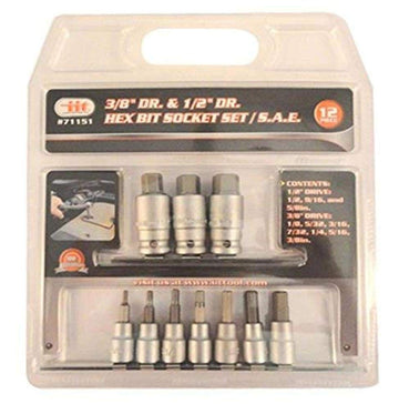 IIT 71151 3/8-Inch and 1/2-Inch Drive Hex Bit Set
