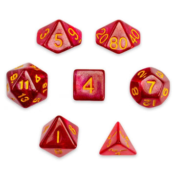 Wiz Dice Series II - Polyhedral Dice Set for Tabletop RPG Adventure Games with a Dice Bag - DND Dice Set, Suitable for Dungeons and Dragons, MTG and Dice Games Alike - Drowskin - 7 ct