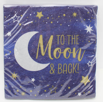 NAPKIN LUNCH 16CT 2P MOON AND BACK STARRY NIGHT