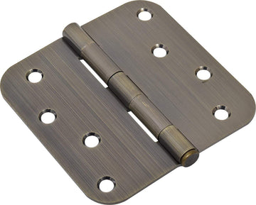 Hillman 4" Door Hinge - 5/8" Radius 853544 Antique Brass