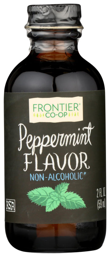 Frontier Co-op Organic Peppermint Flavor, 2 Ounce Glass Jar, Non-Alcoholic, Great for Baking, Coffee and More