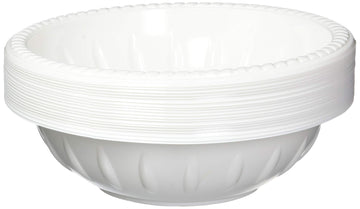 Kingzak Plastic Bowls - 40 oz | White | Pack of 20