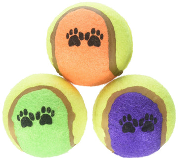 JMK Dog Tennis Balls Assorted Colors Bagged 3 Pc.
