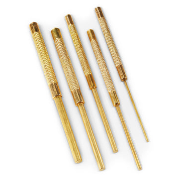 IIT 21140 8" Long Brass Pin Punch Set, 5 Piece