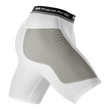McDavid HEX Thin Sliding Short, Baseball Compression Short for Supporting Muscles & Preventing Fatigue, Moisture Wicking Technology, White, Adult: Medium