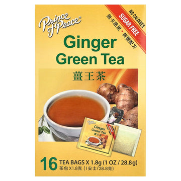 Prince Gold Tea, Ginger Green, 16 Tea Bags