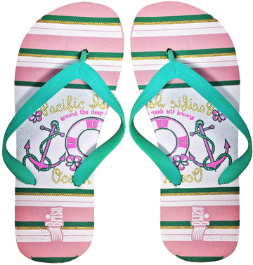Brisa Anchor Girl's Flip Flop Sandal Pink, 1/2