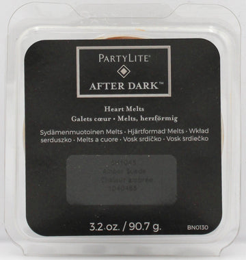PARTYLITE AFTER DARK AMBER SUEDE SCENT PLUS HEART MELTS 3.2oz