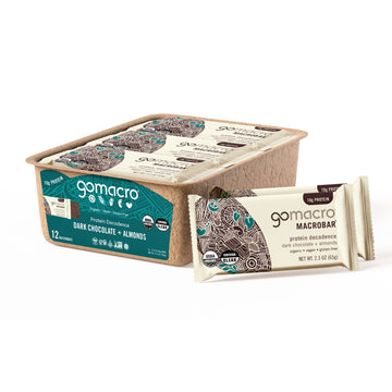 GoMacro Dark Chocolate + Almonds MacroBar 12ct Tray