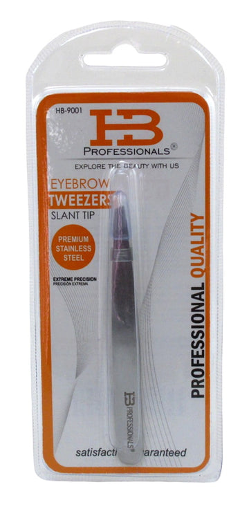 HB Professional Eyebrow Tweezers Slant Tip Stainless (Pack of 3)