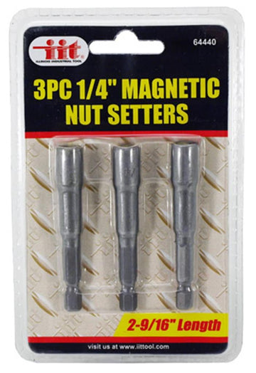 "Illinois Industrial Tool 3-pc. 1/4"" Magnetic Nut Setters"