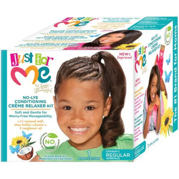 Just For Me No-Lye Conditioning Crme Relaxer Kit, Curly, Child