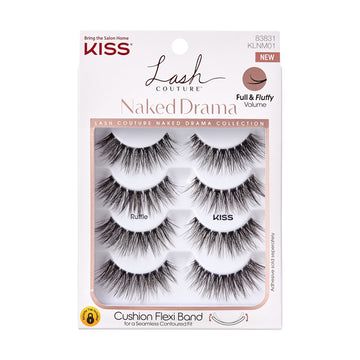 Kiss Lash Couture Naked Drama False Eyelashes Multipack, Style Ruffle - 4 Pairs