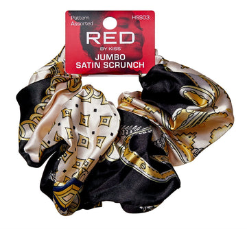 Kiss RED Jumbo Satin Scrunch Assorted Patterns (Pack of 6)
