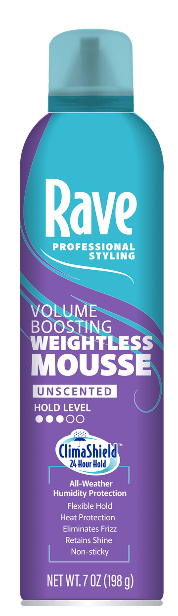 Rave Volume Boosting Weightless Mousse, Unscented, for All Hair Types, 7 oz