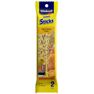 Vitakraft Crunch Sticks for Canaries and Finches - Egg and Honey - Pet Bird Treat Toy