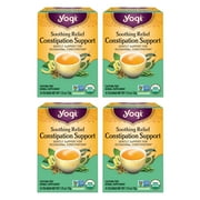 Yogi Tea Soothing Relief Constipation Support - Tea with Organic Senna Leaf - Gently Aids Constipation Overnight - Laxative Tea Blended With Peppermint & Sage - 16 Tea Bags Per Pack (4 Packs)