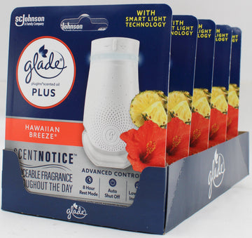 GLADE PLUGINS SMART LIGHT WARMER + 1 REFILL HAWAIIAN BREEZE .67floz