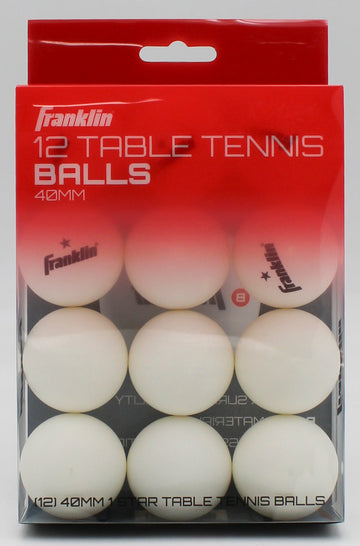FRANKLIN PING PONG BALLS 40MM 12CT