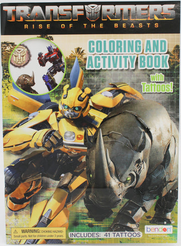 BENDON TRANSFORMERS ACTIVITY AND COLORING BOOK W/TATTOOS PP$4.99