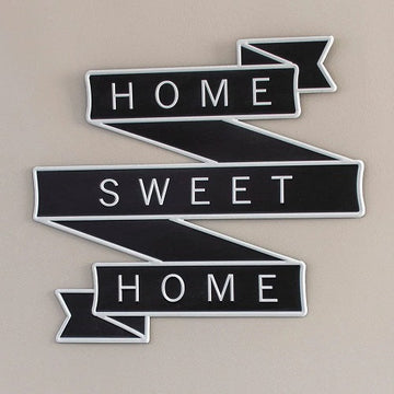 HOME SWEET HOME METAL RIBBON SIGN 23"L x 19"H
