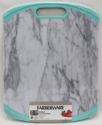 FARBERWARE  11X14 NS CUTTING BOARD - MARBLE AQUA NI