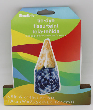 SIMPLICITY TIE DYE HOBO BAG - WHITE 100% COTTON