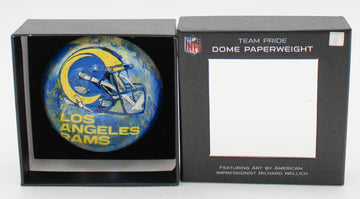 NFL LOS ANGELES RAMS GLASS DOME PAPERWEIGHT 4"