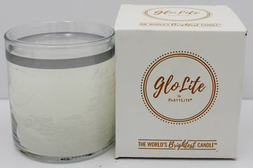 PARTYLITE GLO UNSCENTED WHITE JAR CANDLE 15.5oz