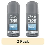 (2 pack) Dove Men+Care Antiperspirant Deodorant Dry Spray Clean Comfort, 1 oz